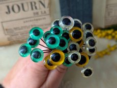 画像8: フランスヴィンテージ グラスアイ 5本セット／ベージュ10mm, 12mm (8)