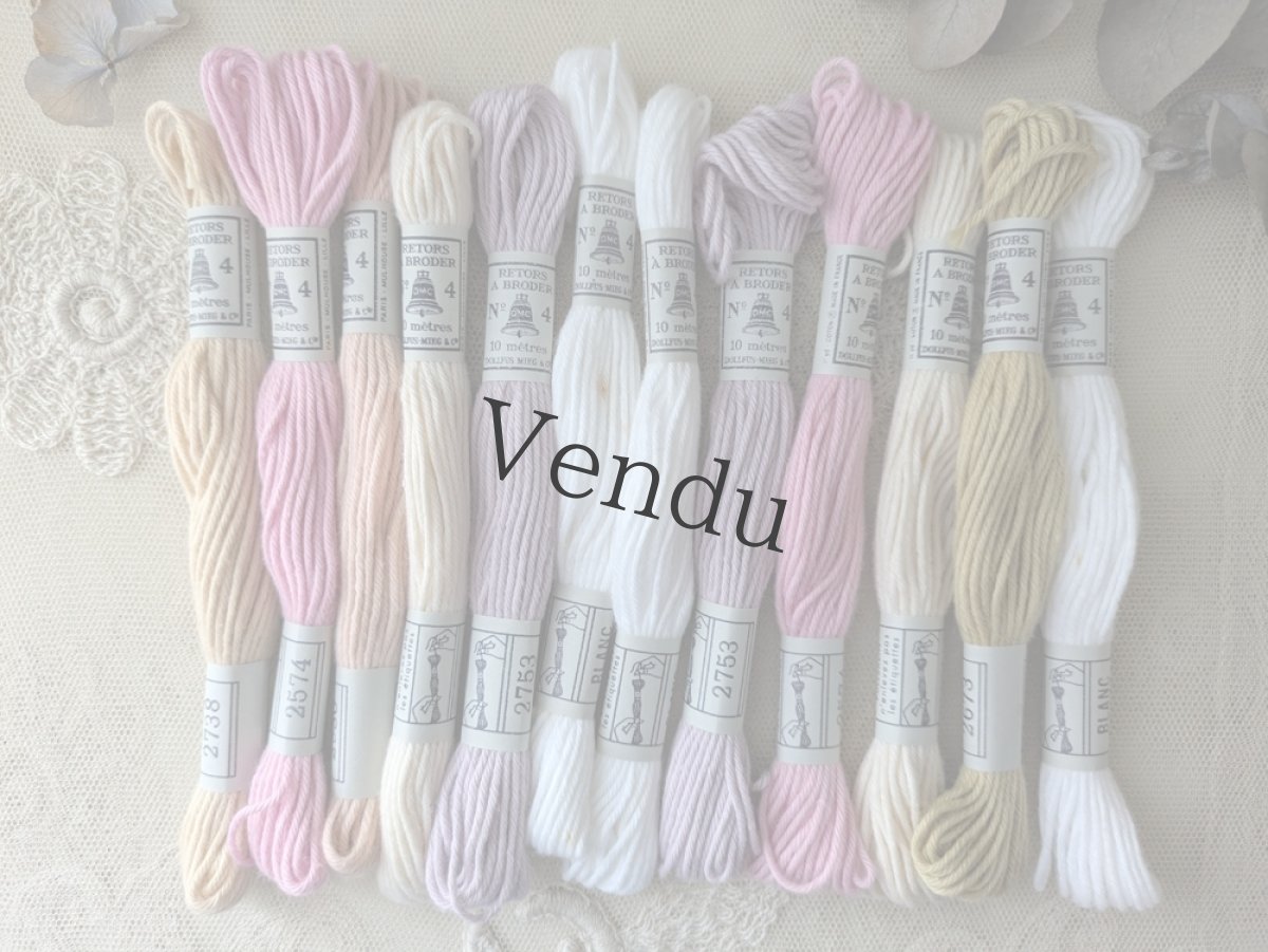 画像2: フランスヴィンテージ DMC刺繍糸 No.4 パステルカラー2箱セット（6本×2箱） (2)