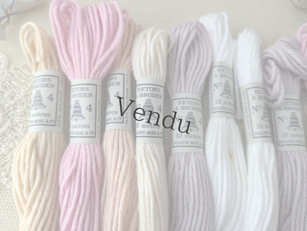 画像3: フランスヴィンテージ DMC刺繍糸 No.4 パステルカラー2箱セット（6本×2箱） (3)