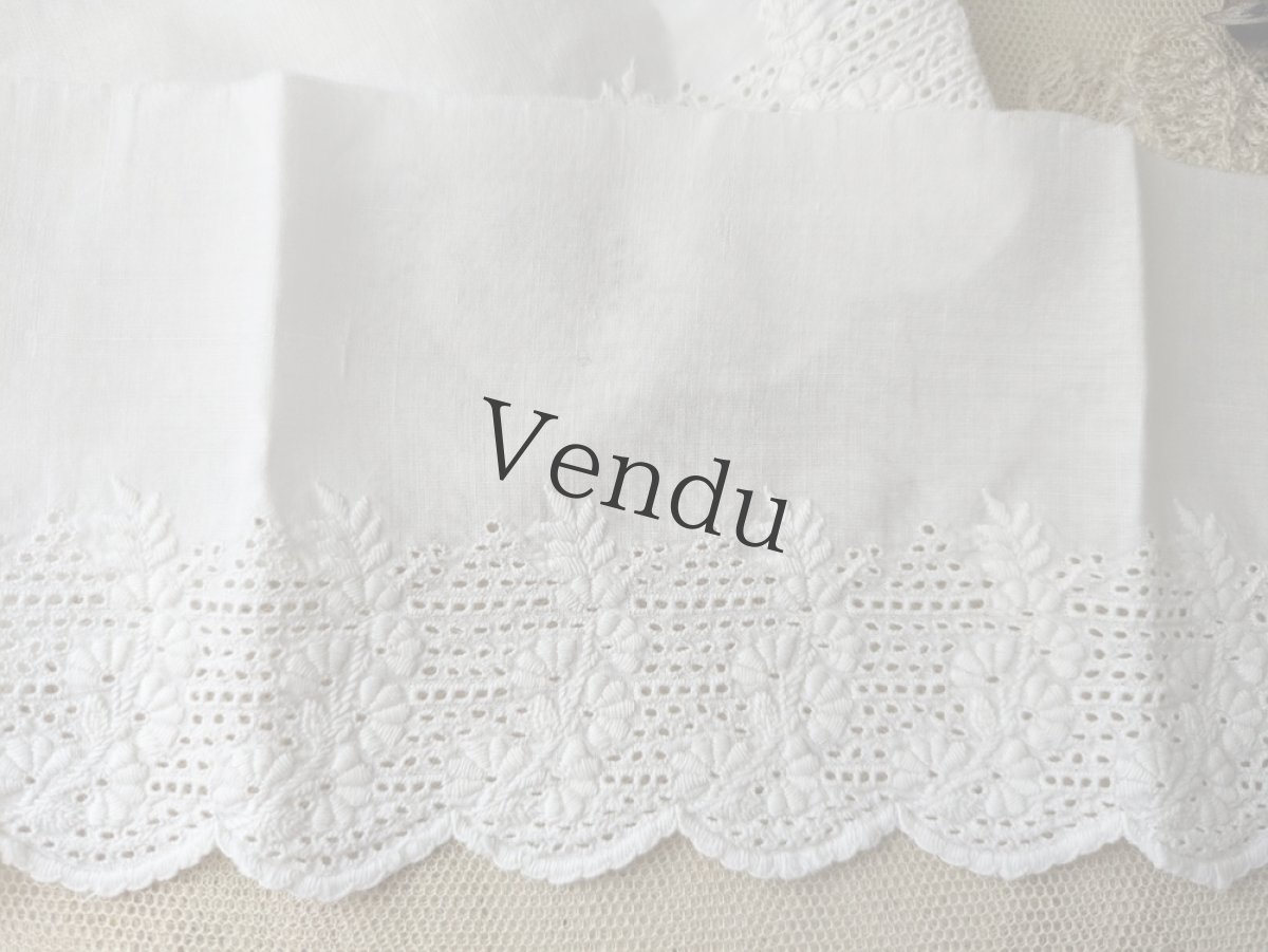 画像2: フランスヴィンテージ 刺繍スカラップレース 96cm (2)