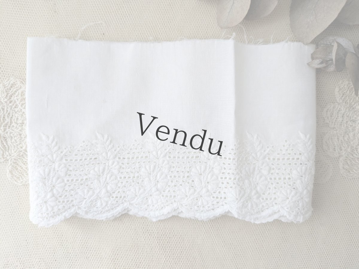 画像3: フランスヴィンテージ 刺繍スカラップレース 96cm (3)