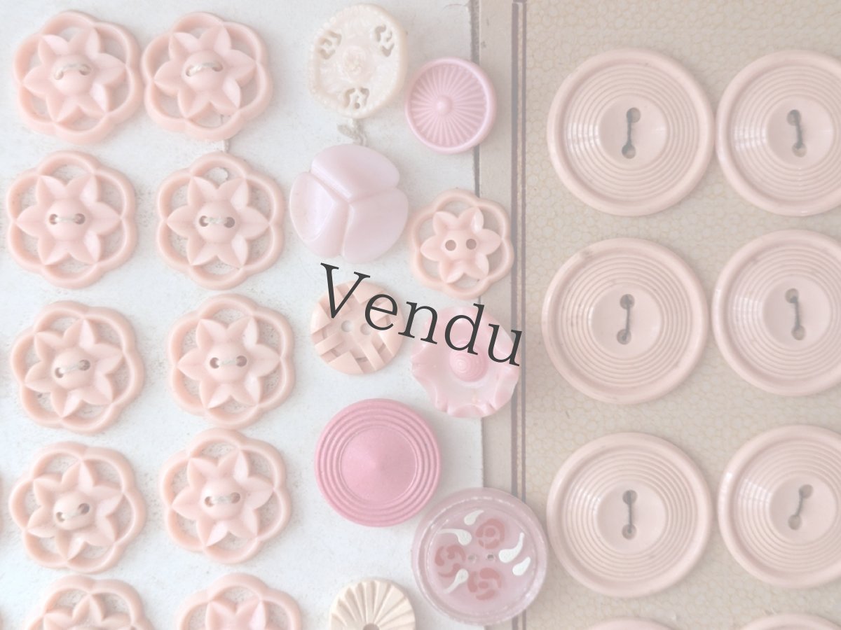 画像4: フランスヴィンテージ ボタン アソートピンク 15-24mm (4)