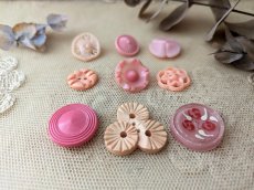画像2: フランスヴィンテージ ボタン アソートピンク 15-24mm (2)