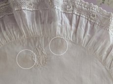 画像7: フランスヴィンテージ　CHイニシャル刺繍入り クッションカバー (7)