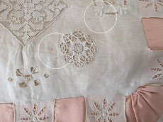 画像10: フランスヴィンテージ　カットワーク刺繍ブランケット (10)