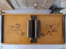 画像13: フランスヴィンテージ　木製2段式 お裁縫箱  (13)