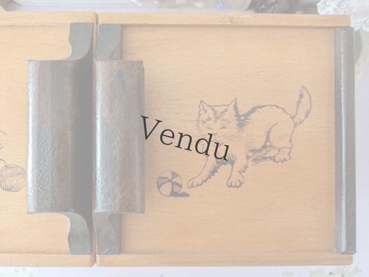 画像15: フランスヴィンテージ　木製2段式 お裁縫箱  (15)