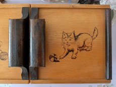 画像15: フランスヴィンテージ　木製2段式 お裁縫箱  (15)