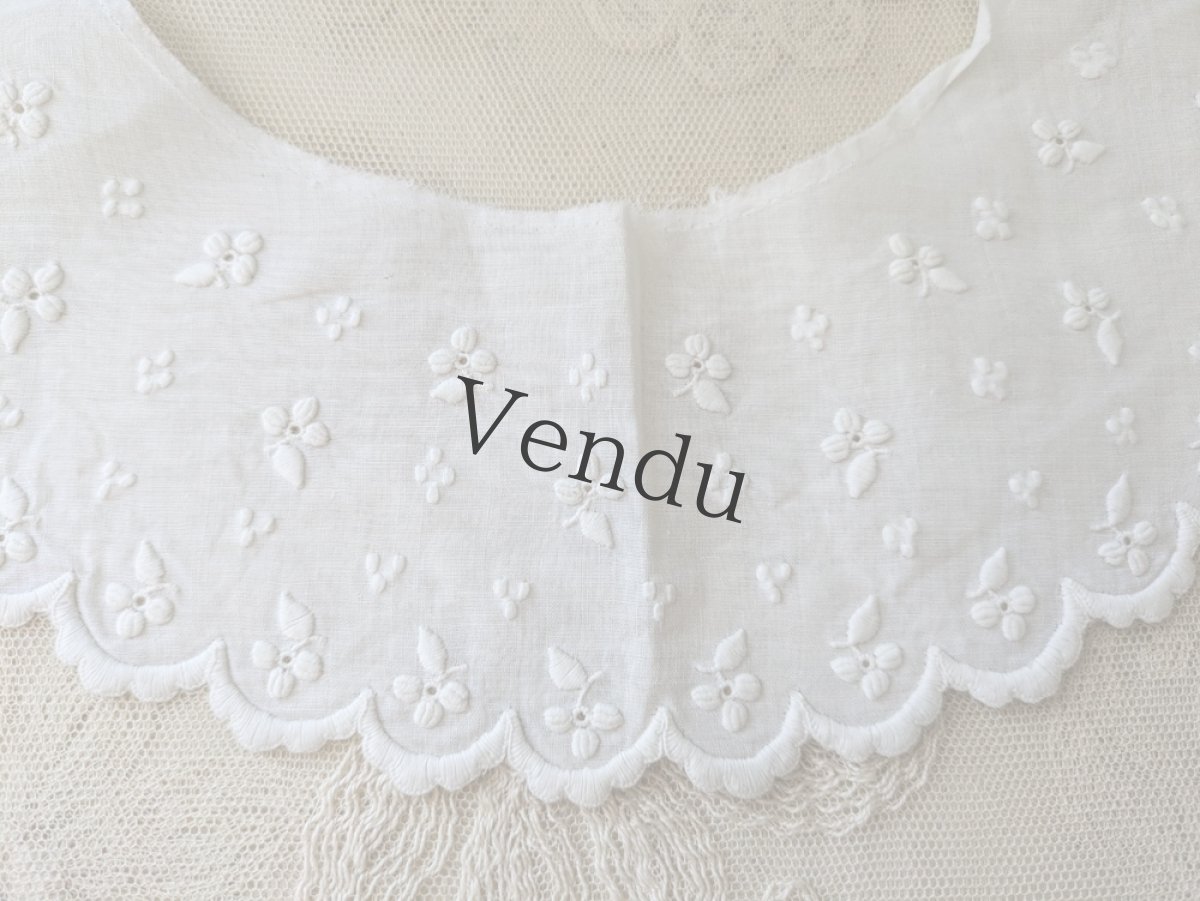 画像4: フランスヴィンテージ　刺繍つけ襟 (4)