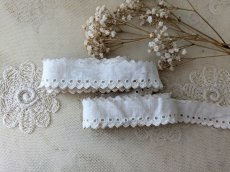 画像4: フランスヴィンテージ 刺繍スカラップレース 178cm (4)