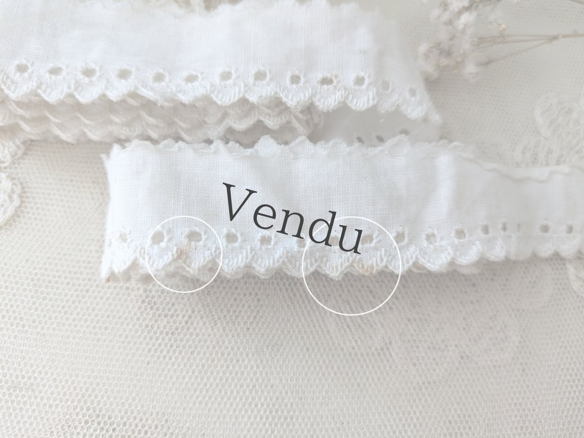 画像5: フランスヴィンテージ 刺繍スカラップレース 178cm (5)