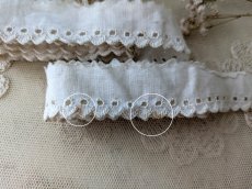 画像5: フランスヴィンテージ 刺繍スカラップレース 178cm (5)