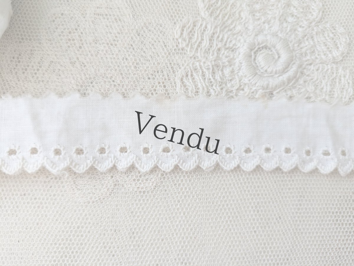 画像3: フランスヴィンテージ 刺繍スカラップレース 178cm (3)