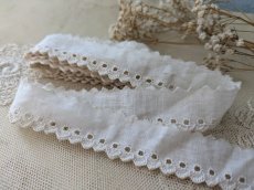 画像2: フランスヴィンテージ 刺繍スカラップレース 178cm (2)