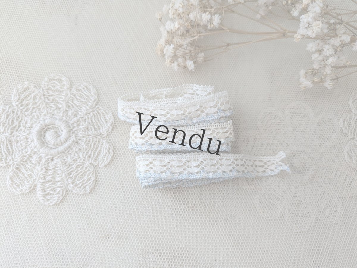 画像4: フランスヴィンテージ 色つきレースブレード 202cm (4)