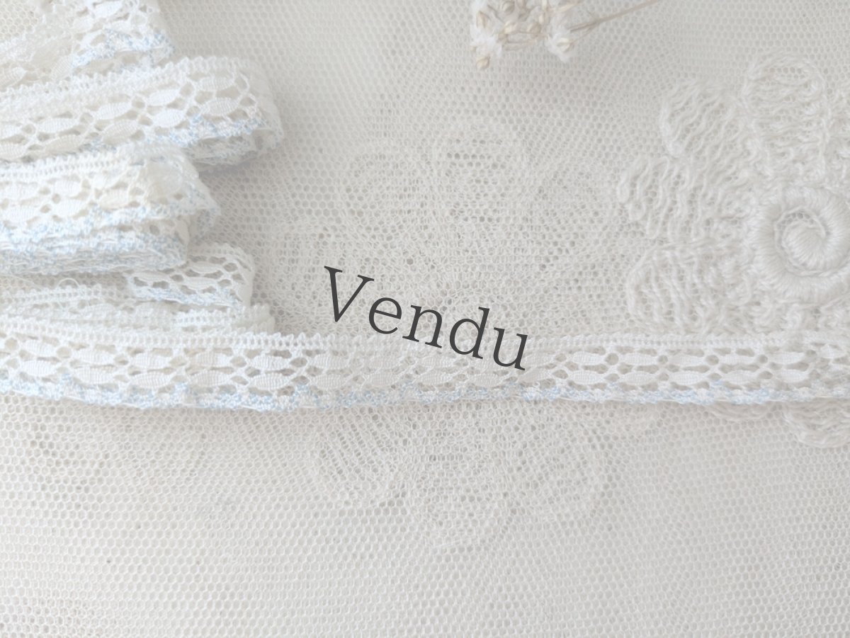 画像3: フランスヴィンテージ 色つきレースブレード 202cm (3)