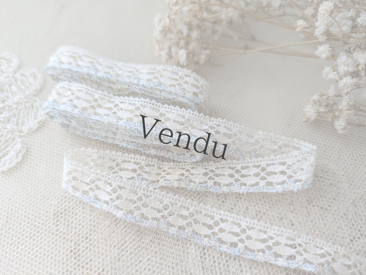 画像2: フランスヴィンテージ 色つきレースブレード 202cm (2)