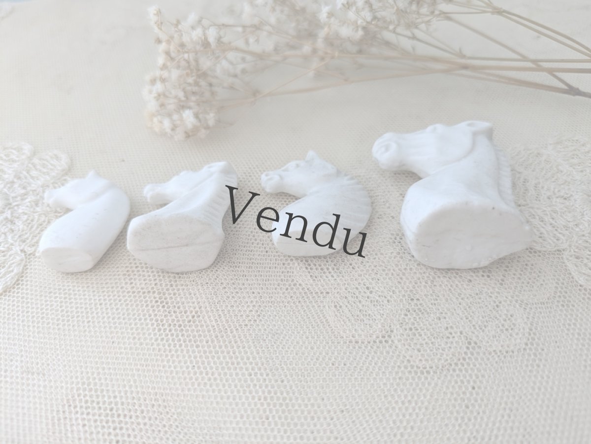 画像4: フランス 1910-1920年  ビスク／フェーブ 馬の頭 4頭セット (4)