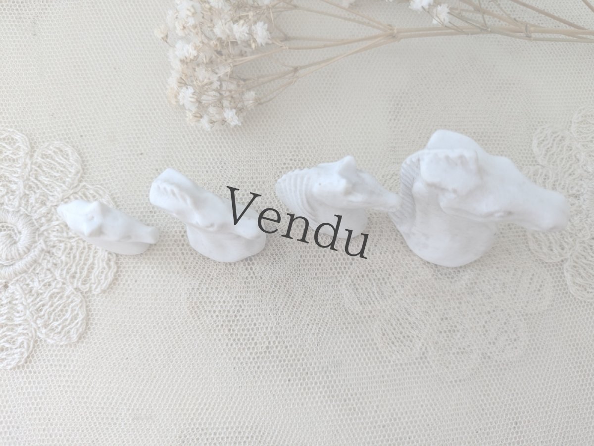 画像3: フランス 1910-1920年  ビスク／フェーブ 馬の頭 4頭セット (3)