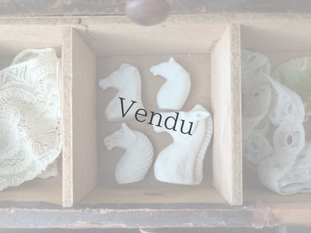 画像8: フランス 1910-1920年  ビスク／フェーブ 馬の頭 4頭セット (8)