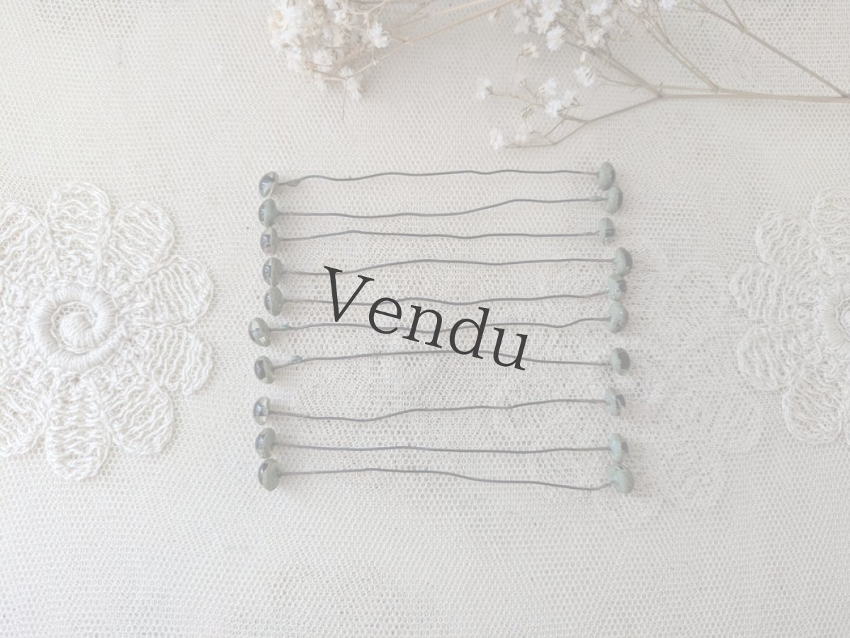 画像2: フランスヴィンテージ グラスアイ 5本セット／ペールグリーン6.5mm (2)