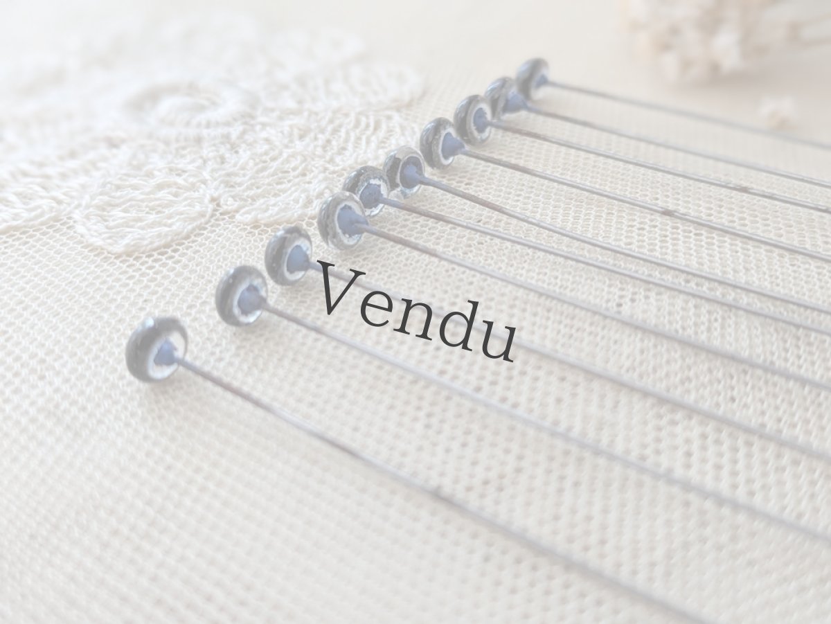 画像3: フランスヴィンテージ グラスアイ 5本セット／ブルー6mm (3)