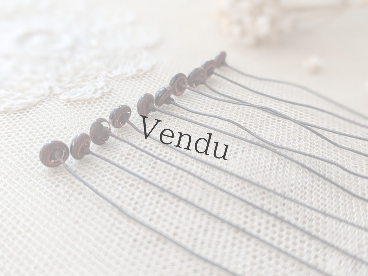 画像3: フランスヴィンテージ グラスアイ 5本セット／ブラウン5mm (3)