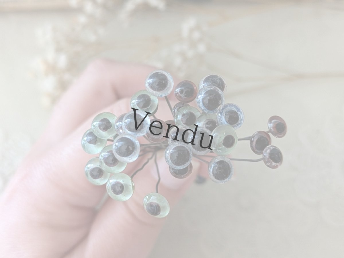 画像4: フランスヴィンテージ グラスアイ 5本セット／ペールグリーン6.5mm (4)