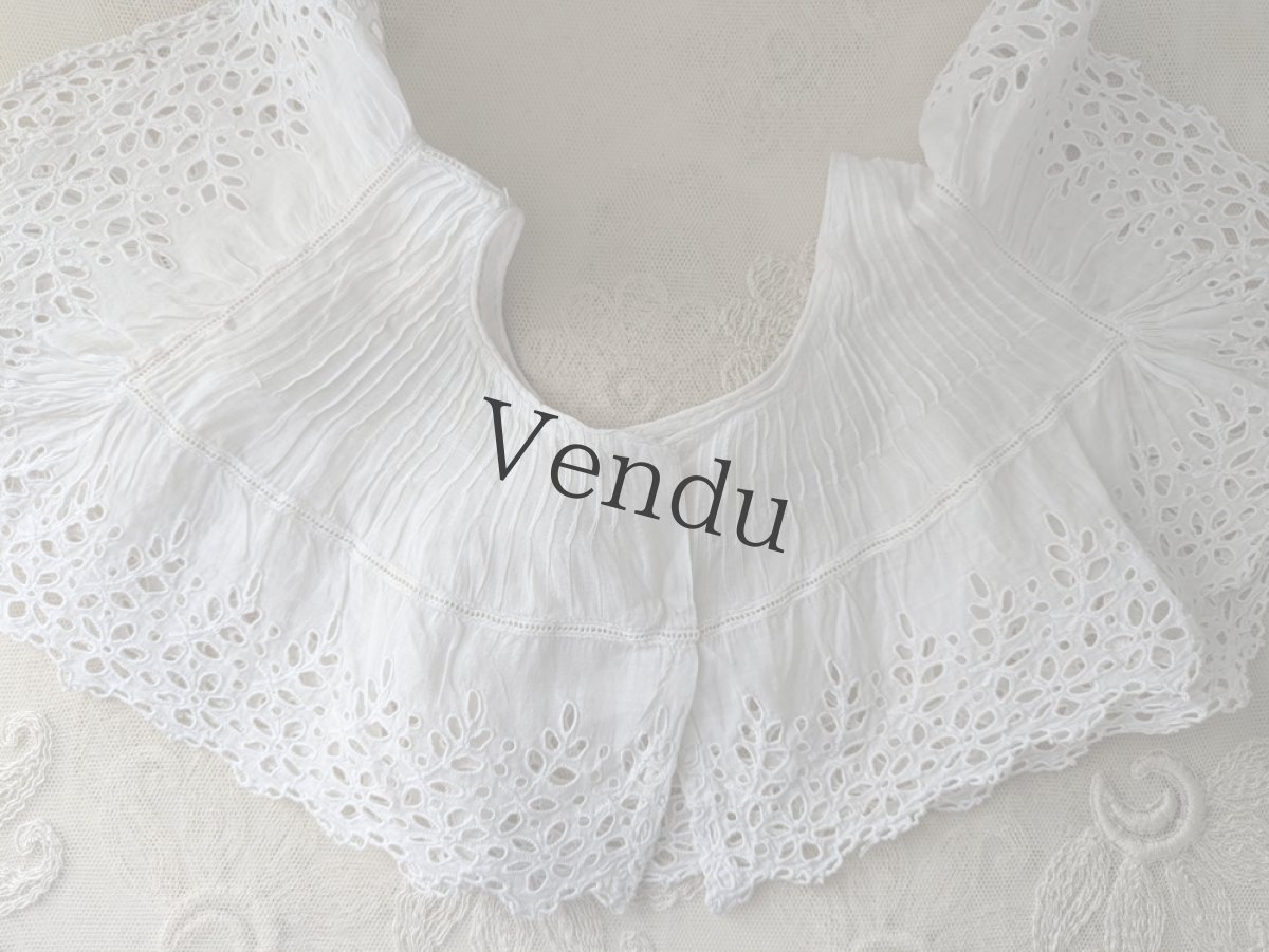 画像5: フランスアンティーク 　カットワーク刺繍のつけ襟 (5)
