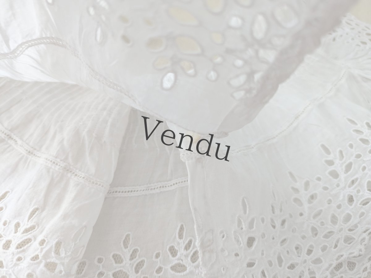 画像7: フランスアンティーク 　カットワーク刺繍のつけ襟 (7)