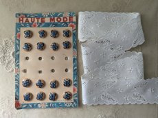 画像6: フランスヴィンテージ　刺繍スカラップレース 蝶 195cm (6)