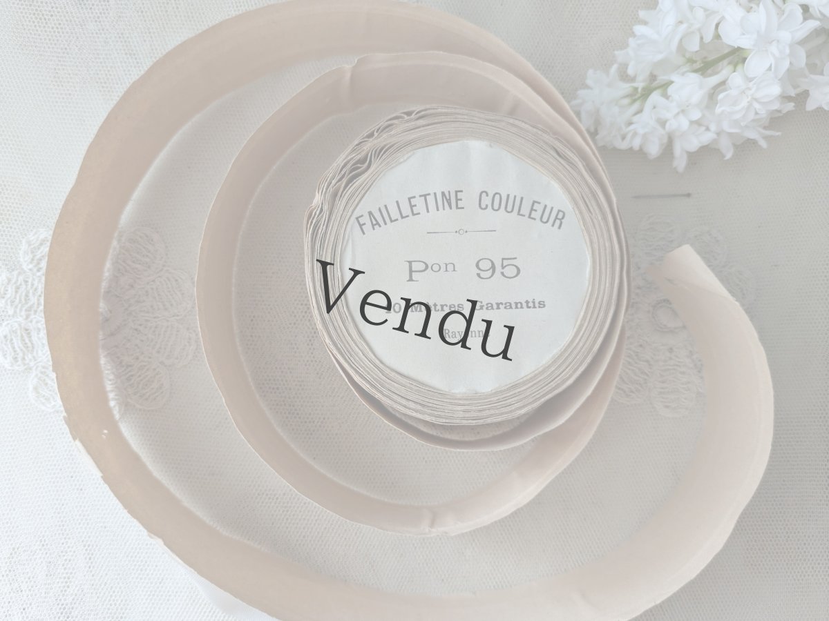 画像6: フランスアンティーク　巻きリボン Pon.95 くすんだペールローズ (6)