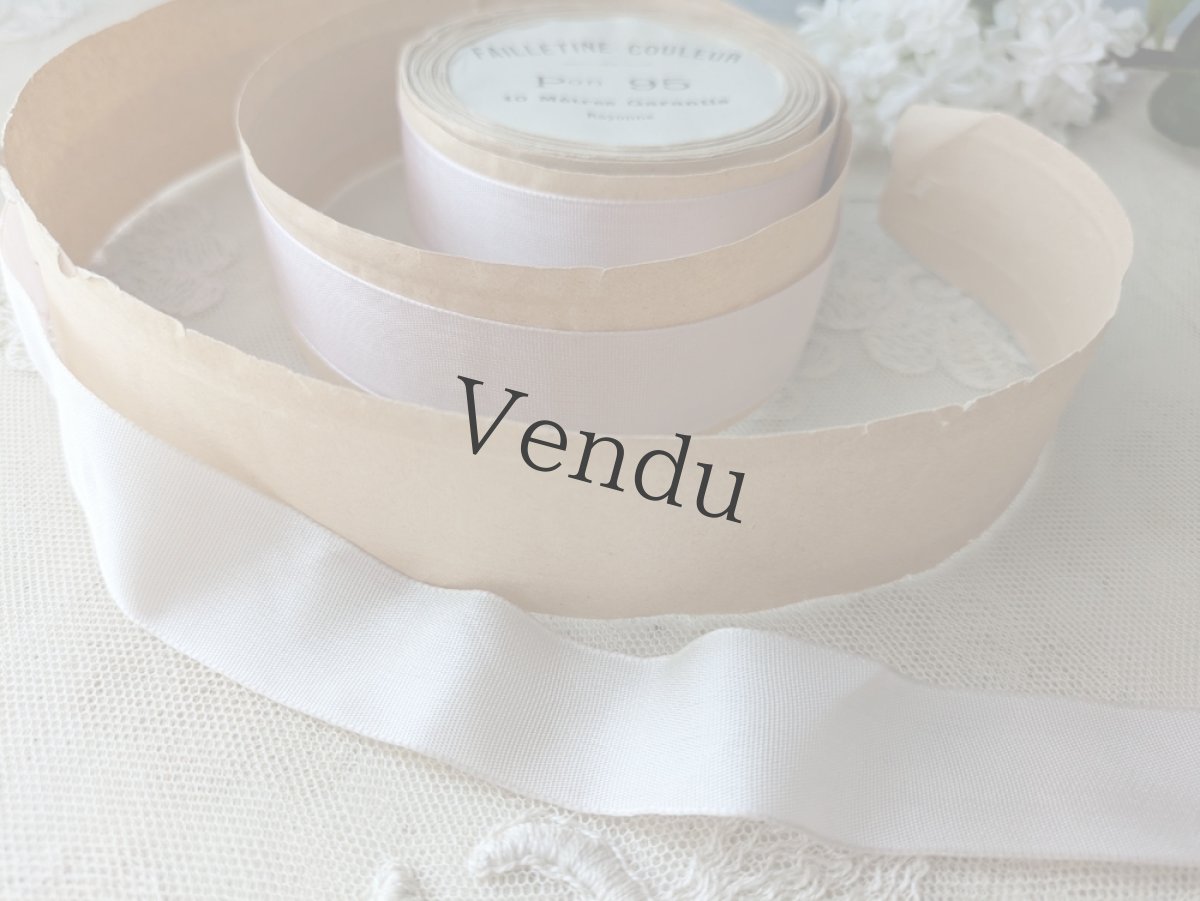 画像2: フランスアンティーク　巻きリボン Pon.95 くすんだペールローズ (2)