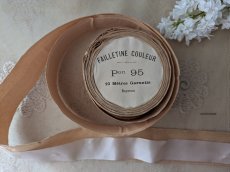 画像1: フランスアンティーク　巻きリボン Pon.95 くすんだペールローズ (1)