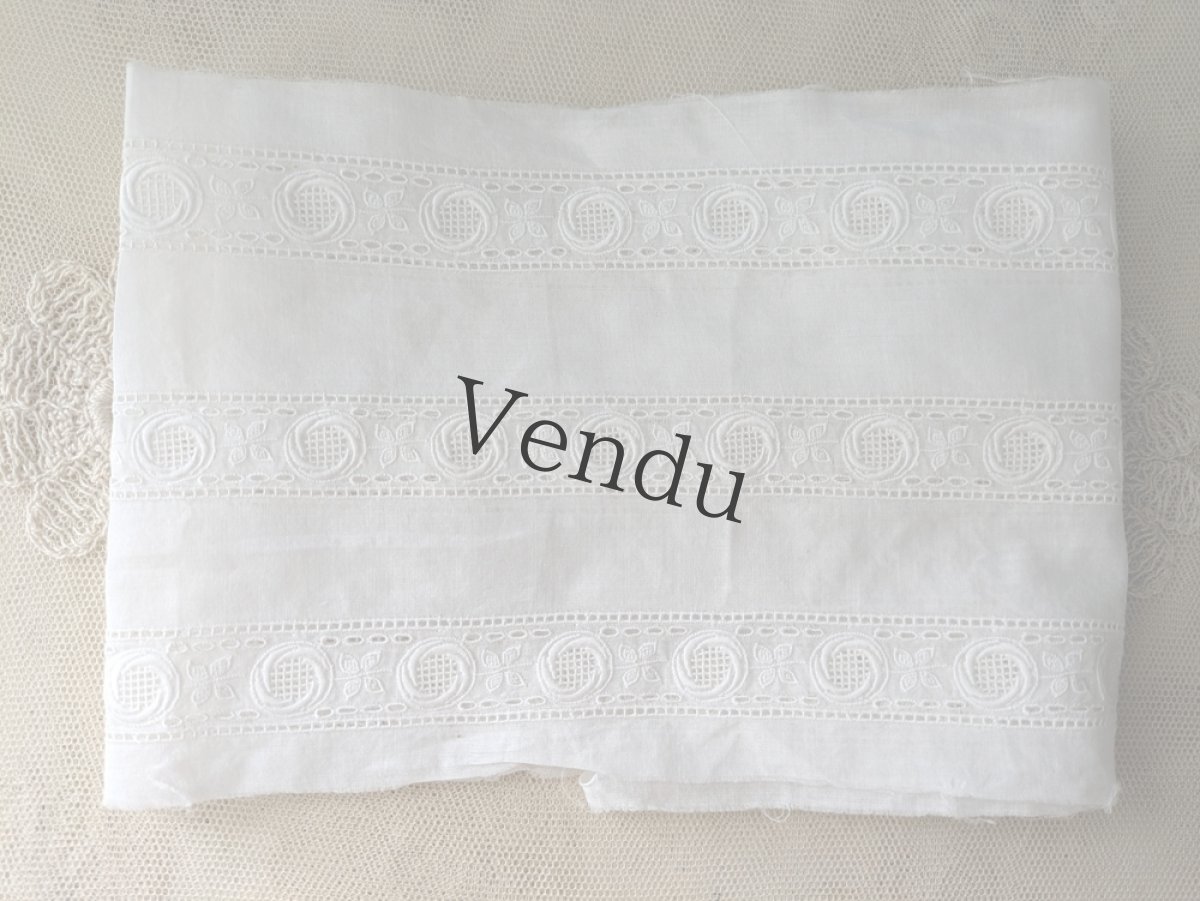 画像4: フランスヴィンテージ　幅広 刺繍レース 3連お花 72cm (4)