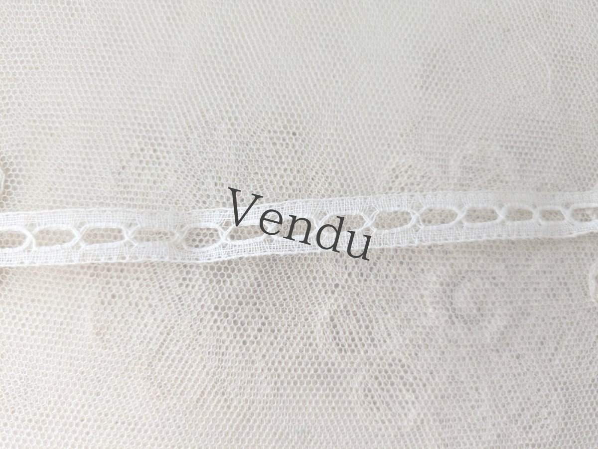 画像2: フランスヴィンテージ　穴あきレースブレード 443cm (2)