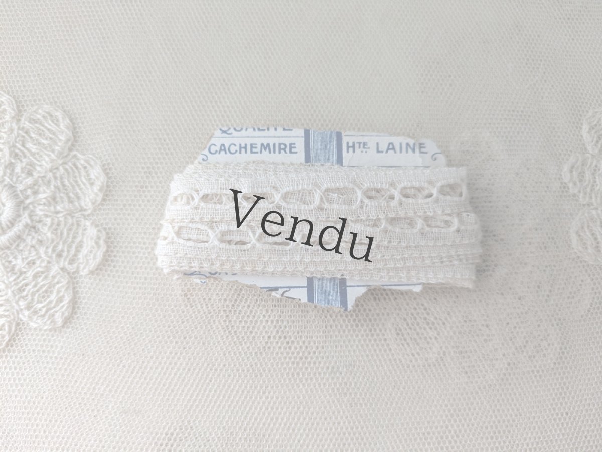 画像4: フランスヴィンテージ　穴あきレースブレード 443cm (4)