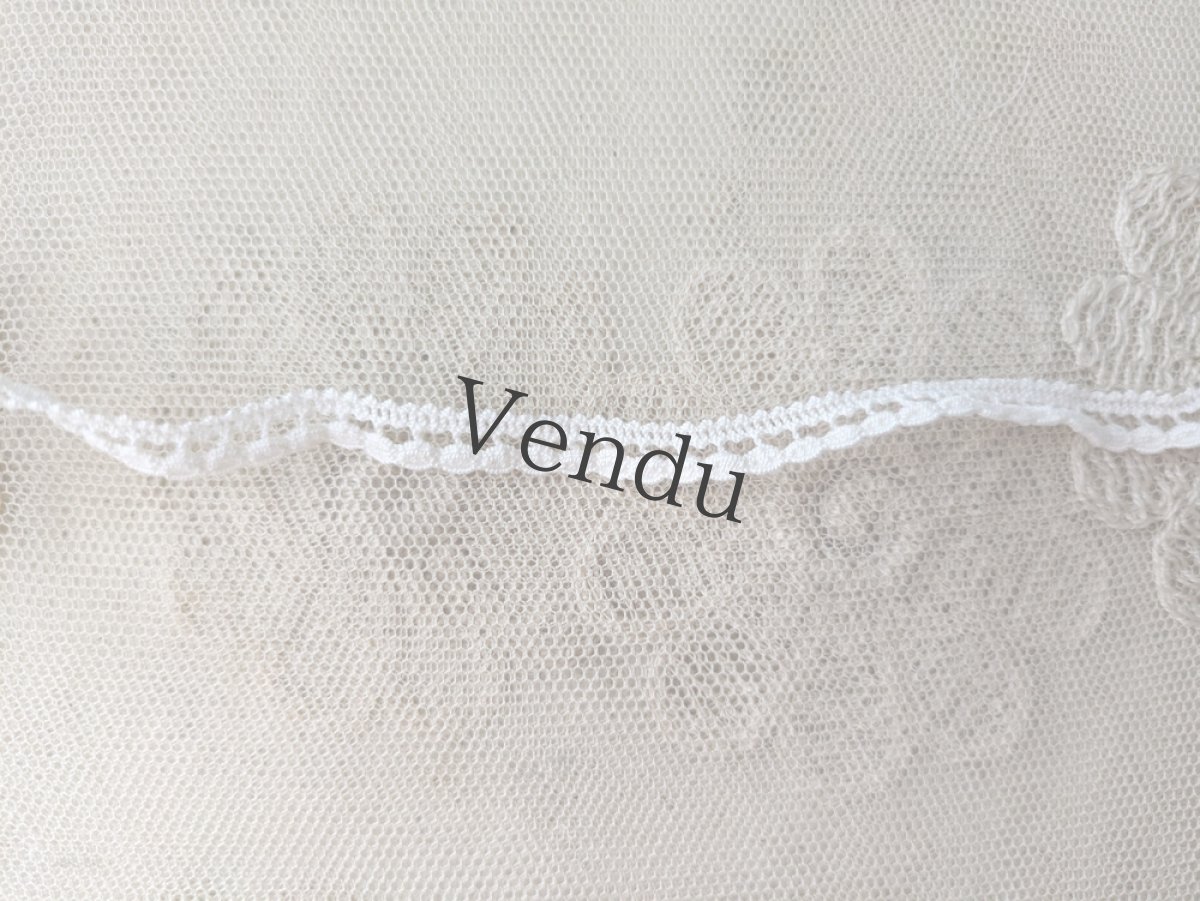 画像2: フランスヴィンテージ　極細7mm幅スカラップレース 172cm (2)