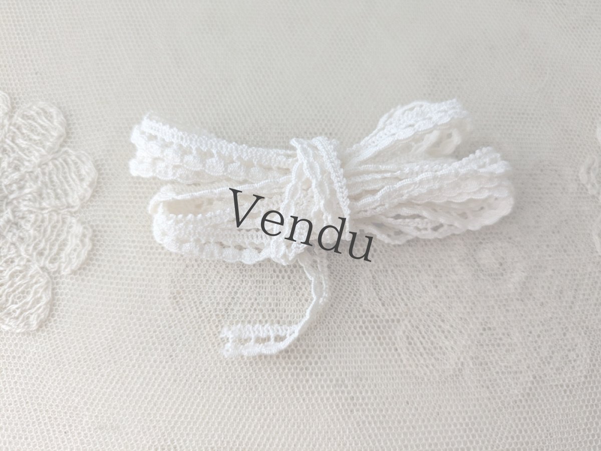 画像3: フランスヴィンテージ　極細7mm幅スカラップレース 172cm (3)