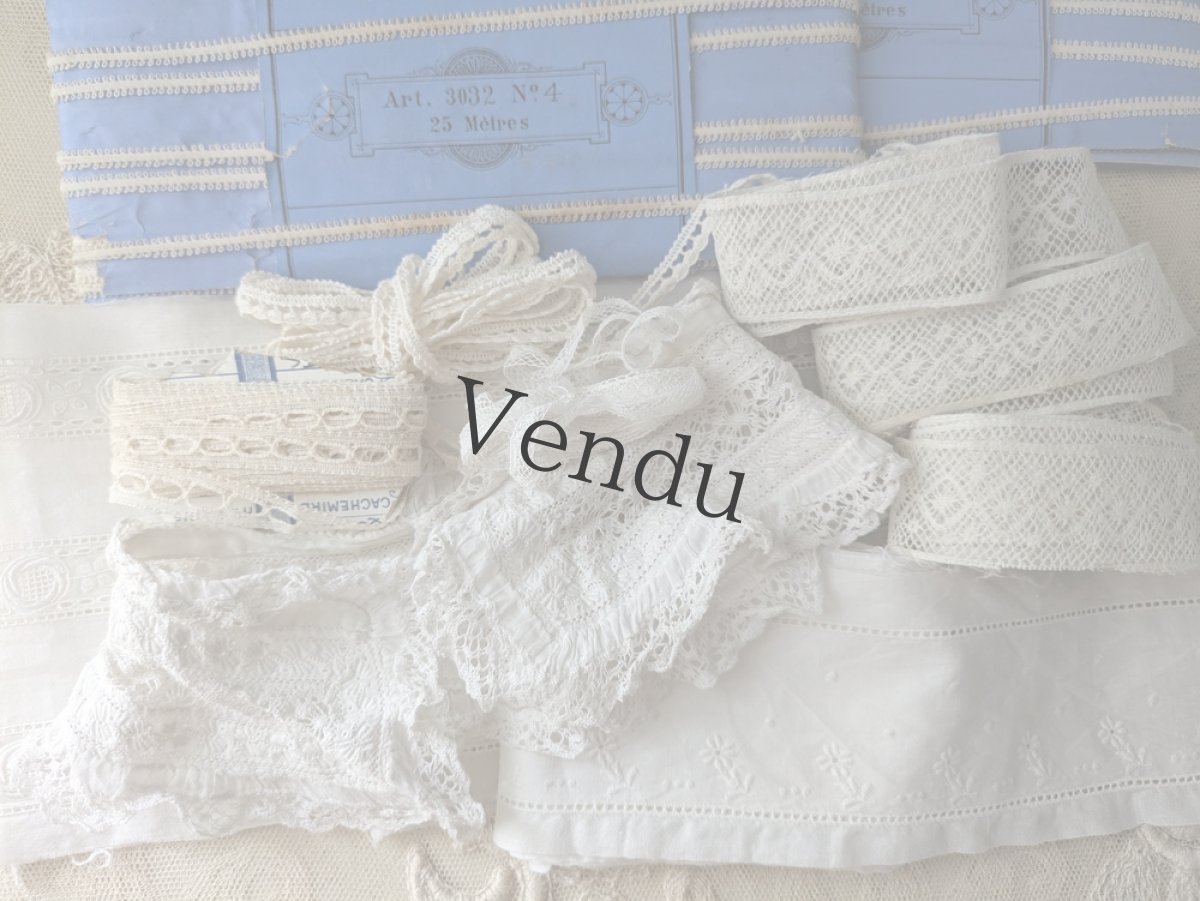 画像8: フランスアンティーク　小さなレースのつけ襟 (8)