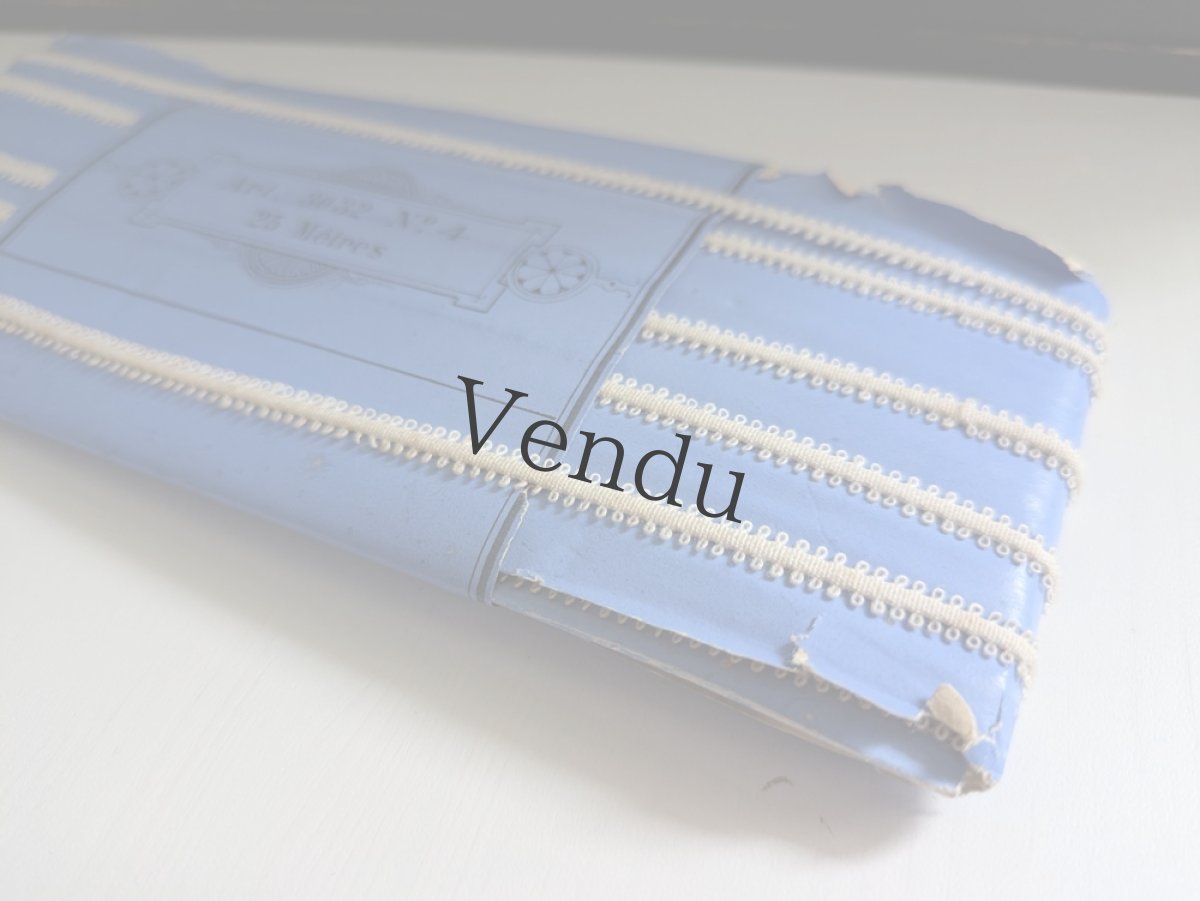 画像3: フランスアンティーク　ラベル付き極細5mm幅レースブレード (3)