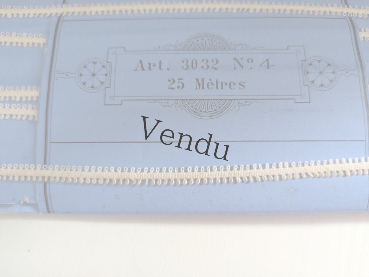 画像4: フランスアンティーク　ラベル付き極細5mm幅レースブレード (4)