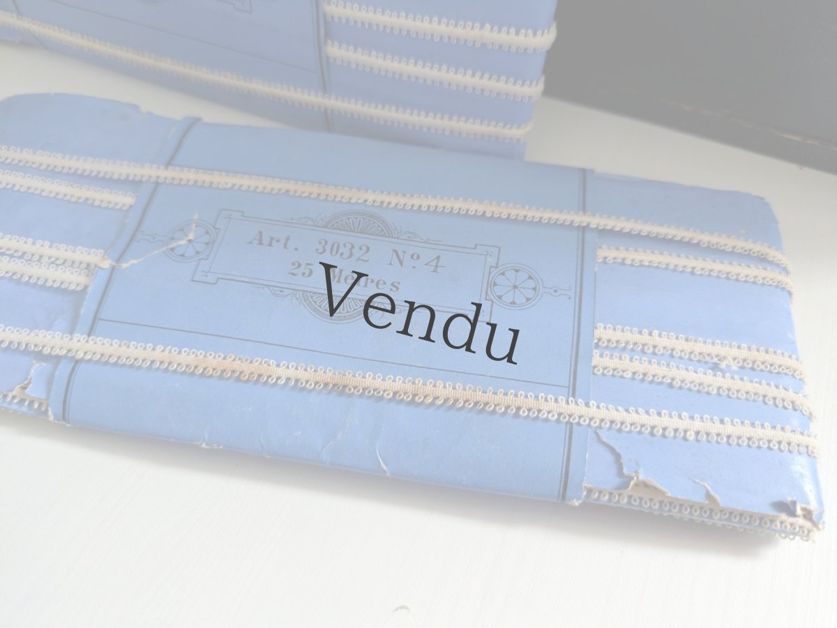 画像8: フランスアンティーク　ラベル付き極細5mm幅レースブレード (8)