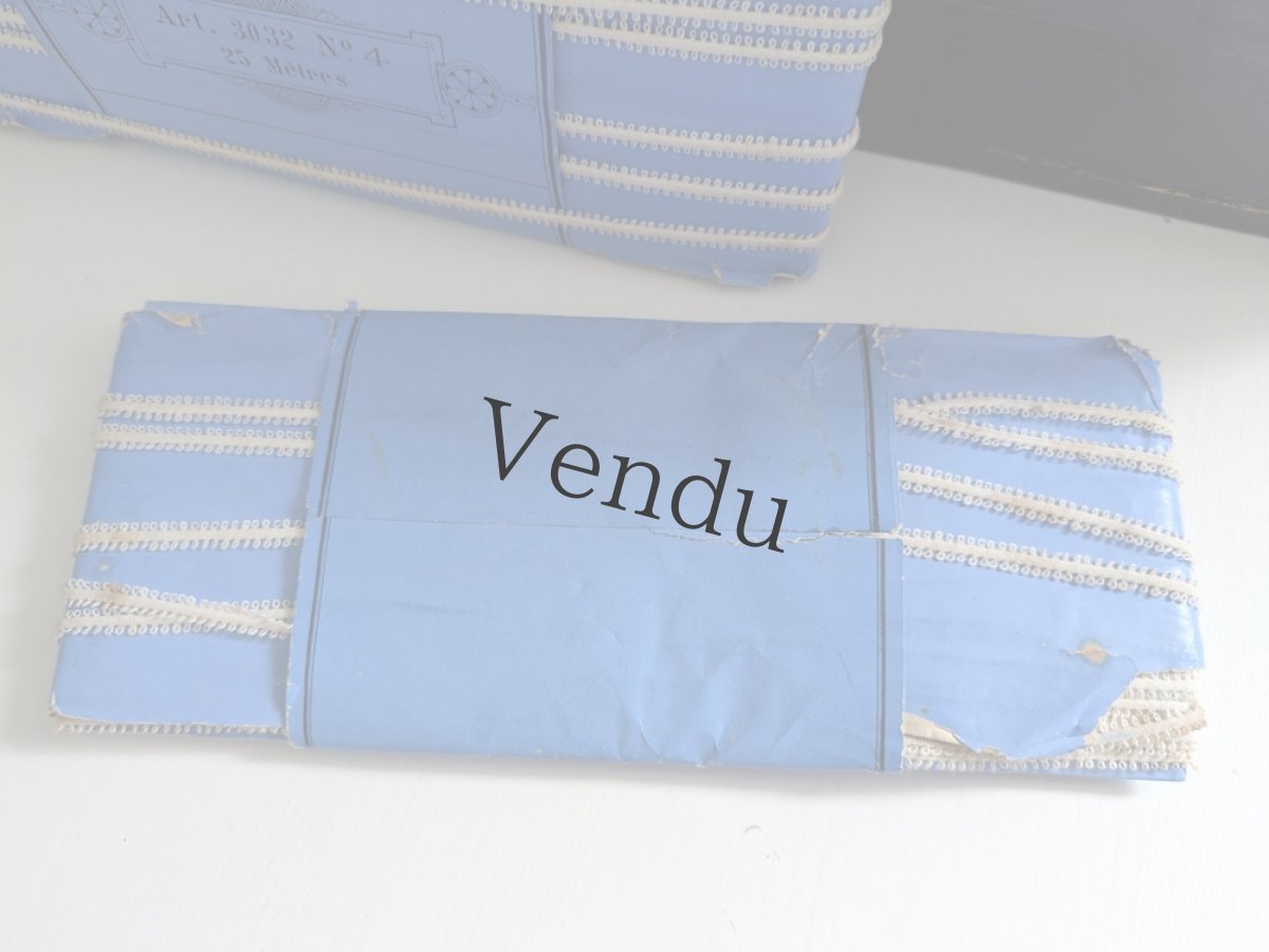 画像9: フランスアンティーク　ラベル付き極細5mm幅レースブレード (9)