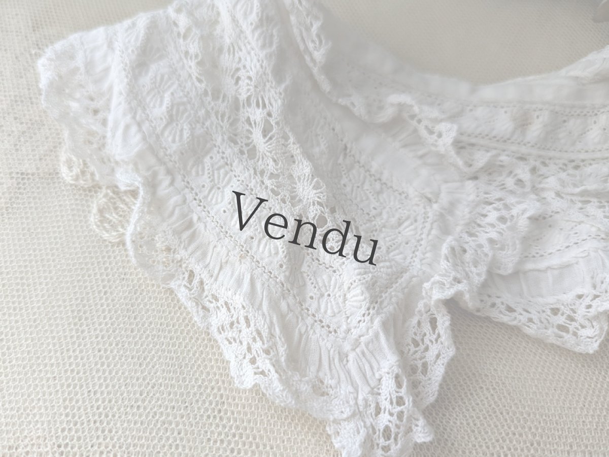 画像2: フランスアンティーク　小さなレースのつけ襟 (2)