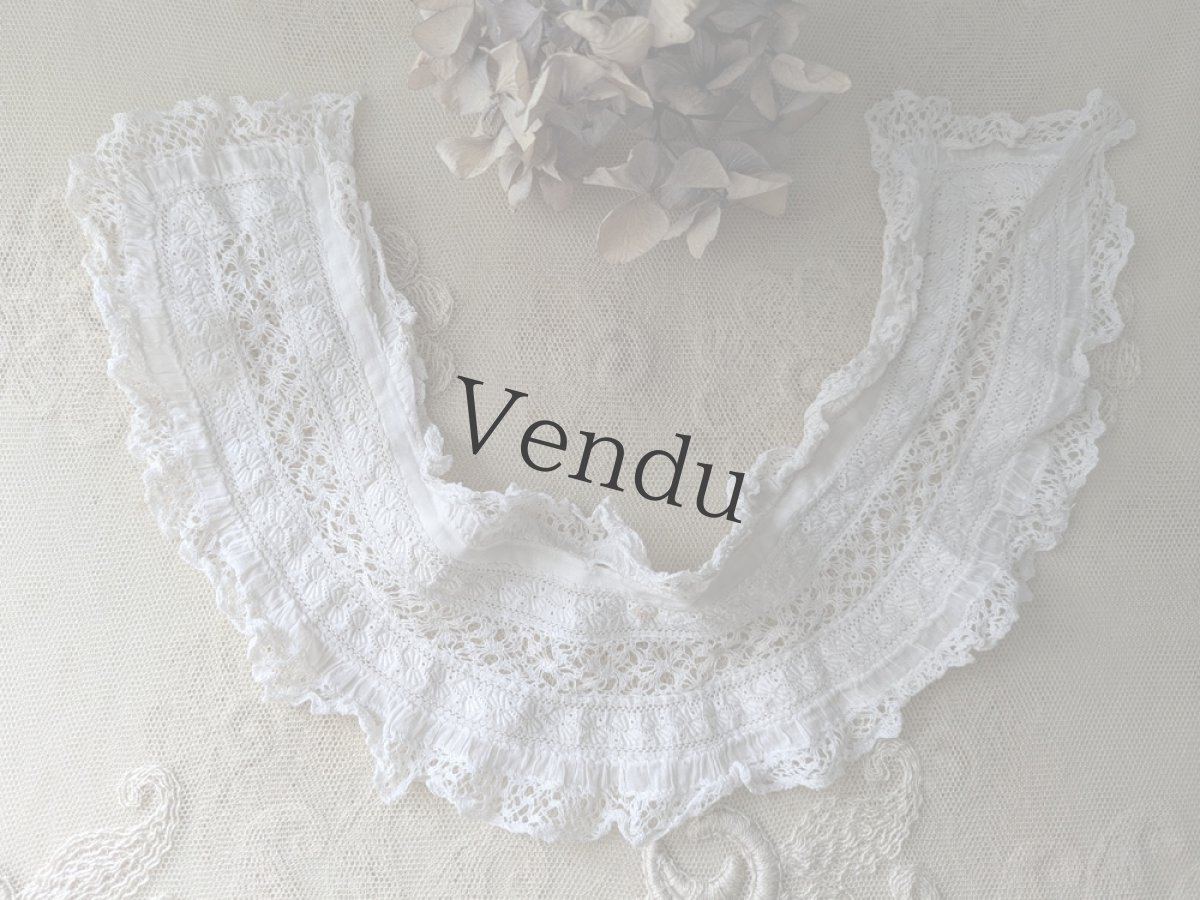 画像3: フランスアンティーク　小さなレースのつけ襟 (3)