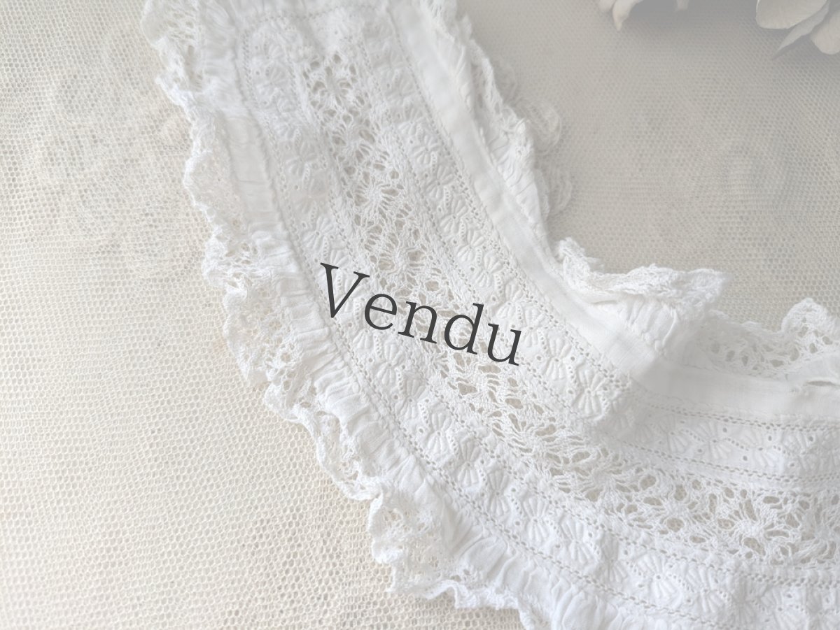 画像4: フランスアンティーク　小さなレースのつけ襟 (4)