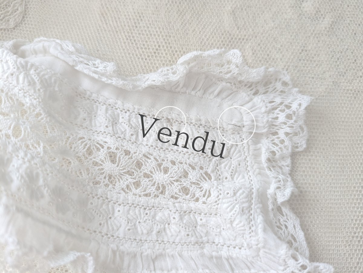 画像6: フランスアンティーク　小さなレースのつけ襟 (6)