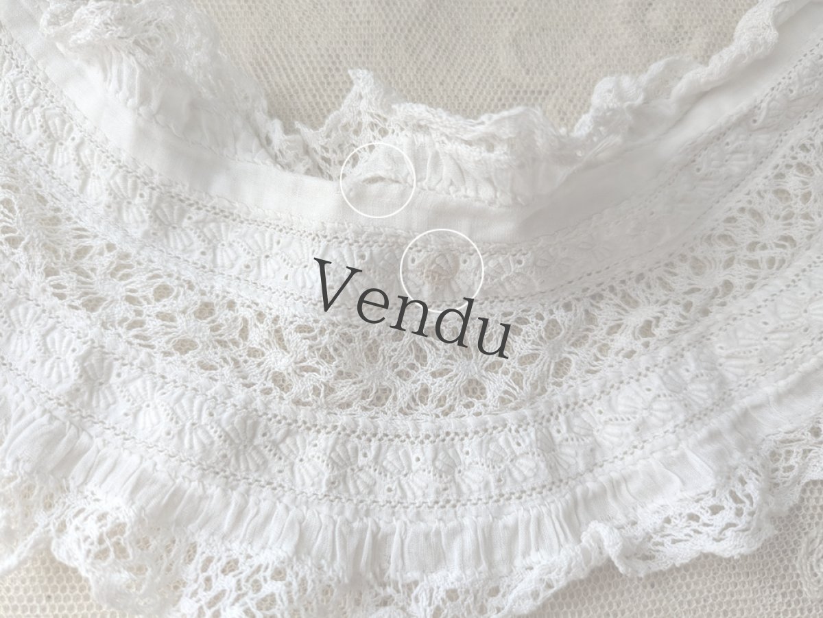 画像7: フランスアンティーク　小さなレースのつけ襟 (7)