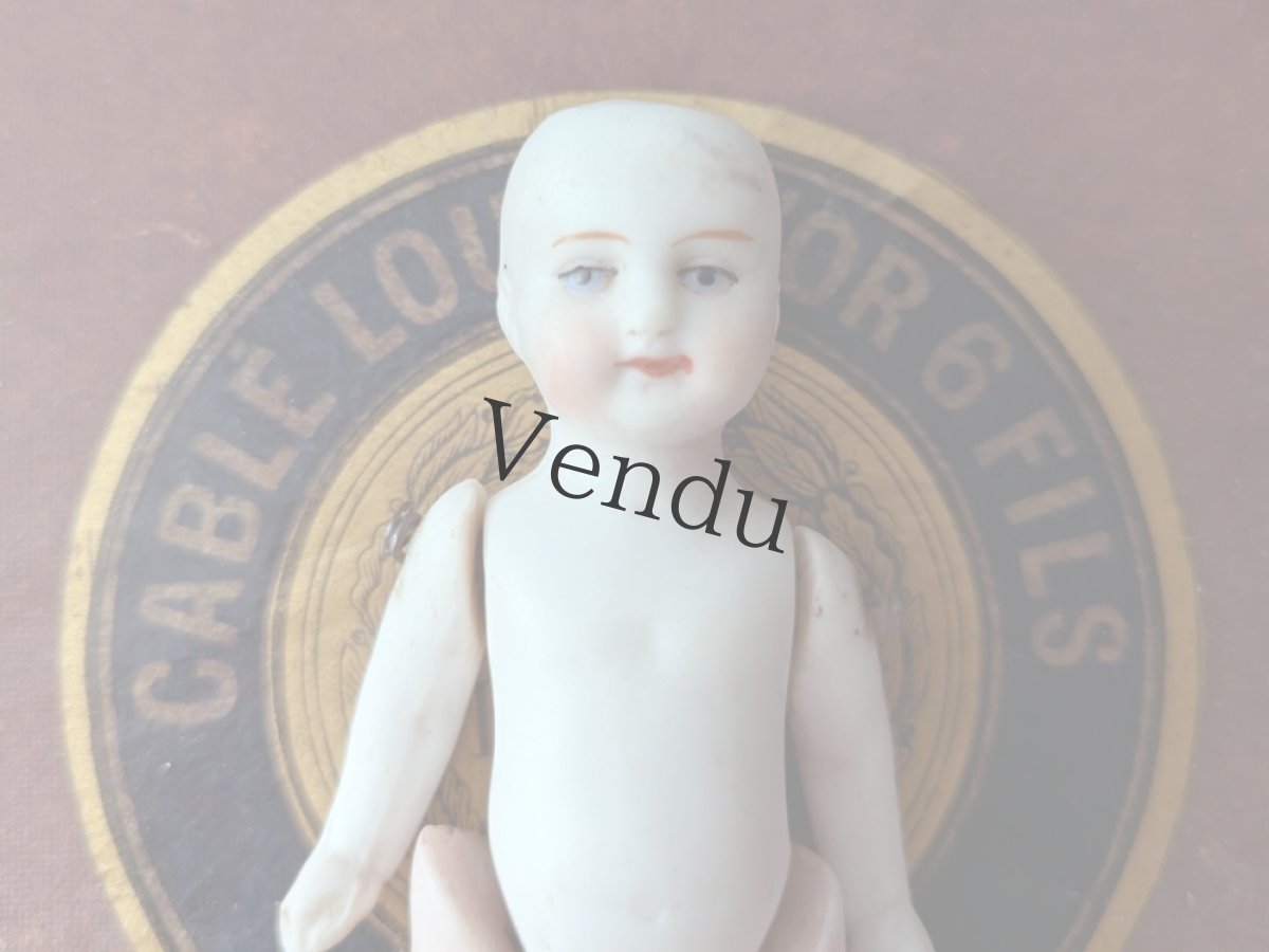 画像2: ドイツアンティーク ビスクドール ミニョネット 10cm (2)